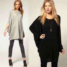 chic women over size t-shirts batwing long sleeve knit loose tops shirt casual shirts J4U66