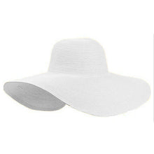 cute women straw beach hat wide large brim foldable sun hat royal blue J4U66