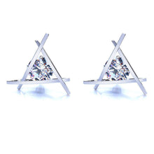 High-end Elegant Stud Earrings Sliver Gold Triangle Earrings For Women Jewelry Gifts  J4U66