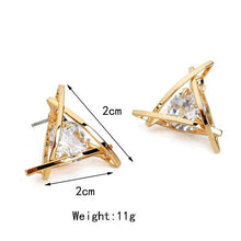 High-end Elegant Stud Earrings Sliver Gold Triangle Earrings For Women Jewelry Gifts  J4U66