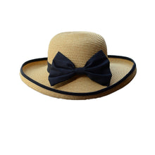 khaki women cap straw beach hat black bowknot ribbon roll up trim sun hat caps J4U66