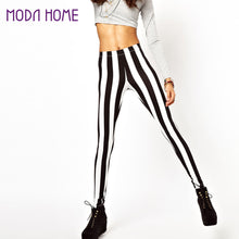 sexy women leggings black white vertical stripe zebra ladies leggings J4U66