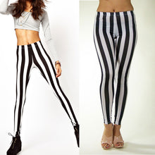 sexy women leggings black white vertical stripe zebra ladies leggings J4U66