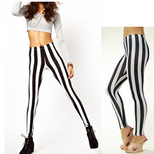 sexy women leggings black white vertical stripe zebra ladies leggings J4U66