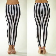 sexy women leggings black white vertical stripe zebra ladies leggings J4U66