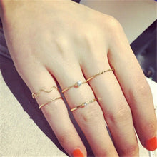 Women Rings Cute Chic Style Bright Crystal Rhinestone Midi Knuckle Finger Joint Rings 5Pcs\ J4U66
