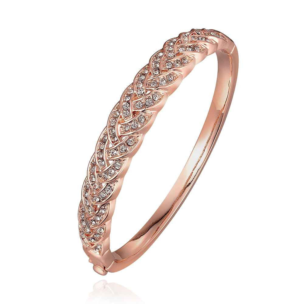 jewelry 18k gp cuff crystal drill even women bracelet bangle pulseiras femininas 05 J4U66