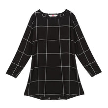 free style women mini o neck neck plaid dress long sleeve swing party casual dresses plus sizes J4U66