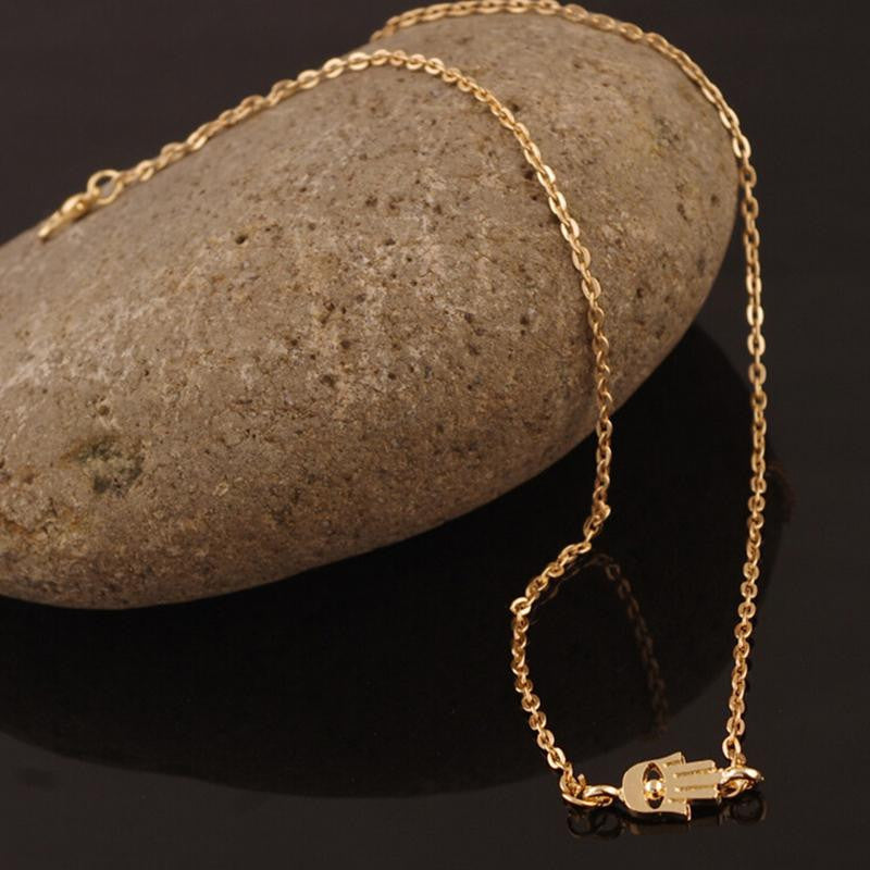 Gold &Silver Hamsa Hand of Fatima Choker Necklace For Women Sweater Chain Pendant Jewelry Style J4U66