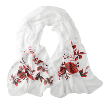 long scarf women shawl soft floral print chiffon pashmina silk thin scarf J4U66