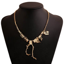 Punk Gothic Jurassic Tyrannosaurus Rex Skeleton Dinosaur Necklace Pendant Gold Silver Matt Black 3 Colors J4U66