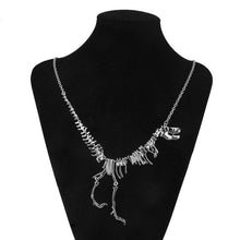 Punk Gothic Jurassic Tyrannosaurus Rex Skeleton Dinosaur Necklace Pendant Gold Silver Matt Black 3 Colors J4U66