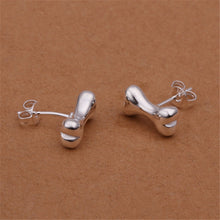 Silver Plated Ear Stud Jewelry Gift Cute Lovely Mini Dog Bone Earrings for Women Girls Simple Jewelry J4U66
