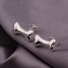 Silver Plated Ear Stud Jewelry Gift Cute Lovely Mini Dog Bone Earrings for Women Girls Simple Jewelry J4U66