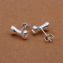 Silver Plated Ear Stud Jewelry Gift Cute Lovely Mini Dog Bone Earrings for Women Girls Simple Jewelry J4U66