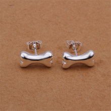 Silver Plated Ear Stud Jewelry Gift Cute Lovely Mini Dog Bone Earrings for Women Girls Simple Jewelry J4U66