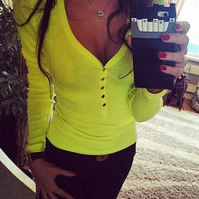 Fashion Plus Size V Neck Women Shirt Punk Long Sleeve Cropped Sexy Top Tees Women Camisetas Femininas J4U66