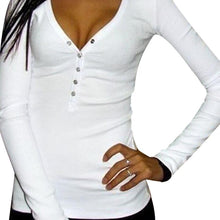 Fashion Plus Size V Neck Women Shirt Punk Long Sleeve Cropped Sexy Top Tees Women Camisetas Femininas J4U66
