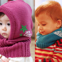 Unisex Kids Knitted Crochet Warm Hats Cap Scarf Shawl Earflap Beanie J4U66