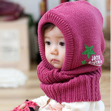 Unisex Kids Knitted Crochet Warm Hats Cap Scarf Shawl Earflap Beanie J4U66