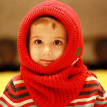 Unisex Kids Knitted Crochet Warm Hats Cap Scarf Shawl Earflap Beanie J4U66