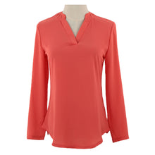 women blouses v neck d ring tab long sleeves women tops casual chiffon shirt blusas grey watermelon red J4U66