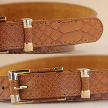 Women Crocodile Pattern Wide waist belt Brand Lady Leather Belts Metal Buckle Straps Trend All-match Waistband J4U66