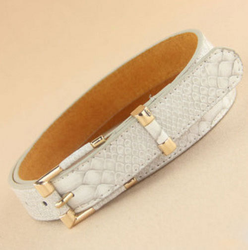 Women Crocodile Pattern Wide waist belt Brand Lady Leather Belts Metal Buckle Straps Trend All-match Waistband J4U66