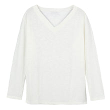 women t-shirts v neck long sleeve women tops casual pullover loose tops t-shirts women plus size blusas white black J4U66