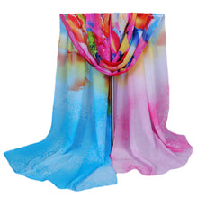 women scarf floral print long thin shawl vintage pashmina women wrap chiffon scarves J4U66