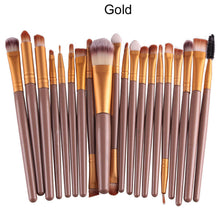 20pc Silver Synthetic Kabuki Makeup Brush Set Cosmetics Foundation Blending Blush Makeup Tool J4U66