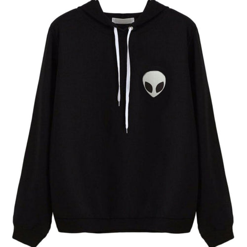 casual wear pullovers hoodies women clothing alien print hooded long sleeve sweatshirt plus size J4U66