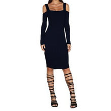 Dress Women Long Sleeve Backless Sexy Party Dresses Black Bandage Bodycon Dress J4U66