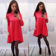 women dress 4 colors o neck collar three quarter knee length dresses J4U66