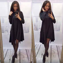 women dress 4 colors o neck collar three quarter knee length dresses J4U66