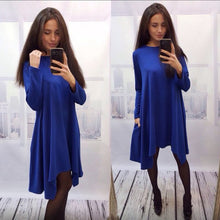 Dress 4 Colors O-neck Collar Three Quarter Knee-length Dresses J4U66