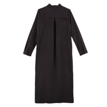 women shirt dress turn down collar long sleeve buttons pockets casual loose dress ol office dress one piece J4U66