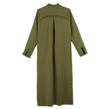 women shirt dress turn down collar long sleeve buttons pockets casual loose dress ol office dress one piece J4U66