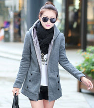 Women Warm Zip Up Thick Cotton Outerwear Hooded Sweatshirt Hoodies Coat Jacket Plus Size S-3XL J4U66