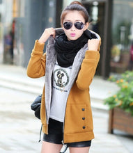 Women Warm Zip Up Thick Cotton Outerwear Hooded Sweatshirt Hoodies Coat Jacket Plus Size S-3XL J4U66