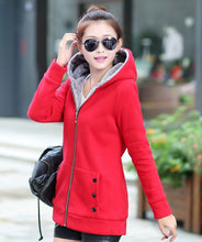 Women Warm Zip Up Thick Cotton Outerwear Hooded Sweatshirt Hoodies Coat Jacket Plus Size S-3XL J4U66