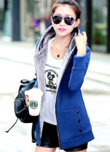 Women Warm Zip Up Thick Cotton Outerwear Hooded Sweatshirt Hoodies Coat Jacket Plus Size S-3XL J4U66