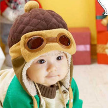 baby boys girls pilot hat cotton warm earcap beanie 4 colors J4U66