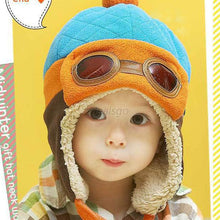 baby boys girls pilot hat cotton warm earcap beanie 4 colors J4U66