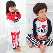 New Baby Clothes Girl Boy Clothes Set Long Sleeve T-shirt Tops + Stripe Pants Sets 2pcs Costume J4U66