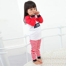 New Baby Clothes Girl Boy Clothes Set Long Sleeve T-shirt Tops + Stripe Pants Sets 2pcs Costume J4U66