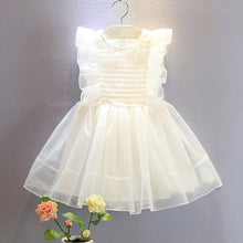 New Baby Girl Clothes White Girls Kid Mesh Toddler Baby Princess Party Bow Pageant Wedding Dress 2-6Y J4U66