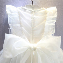 New Baby Girl Clothes White Girls Kid Mesh Toddler Baby Princess Party Bow Pageant Wedding Dress 2-6Y J4U66