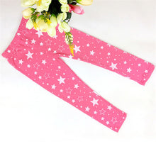 baby girls kids skinny star print leggings pants trousers 2~7 years J4U66