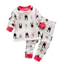 New Baby Kids Girl Boy Tracksuit Bunny Rabbit Cotton Pajamas Underwear Suit 0-7 Y Y2 J4U66